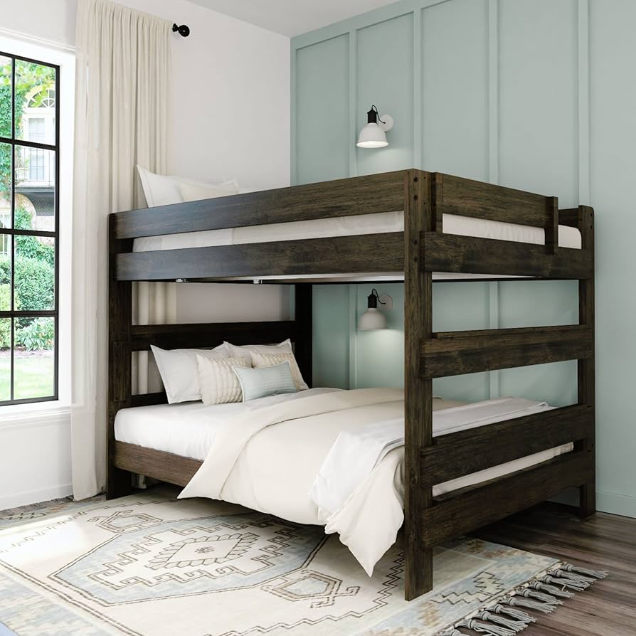 Amazon.com: Max & Lily Bunk Bed, Queen-Over-Queen Bed Frame